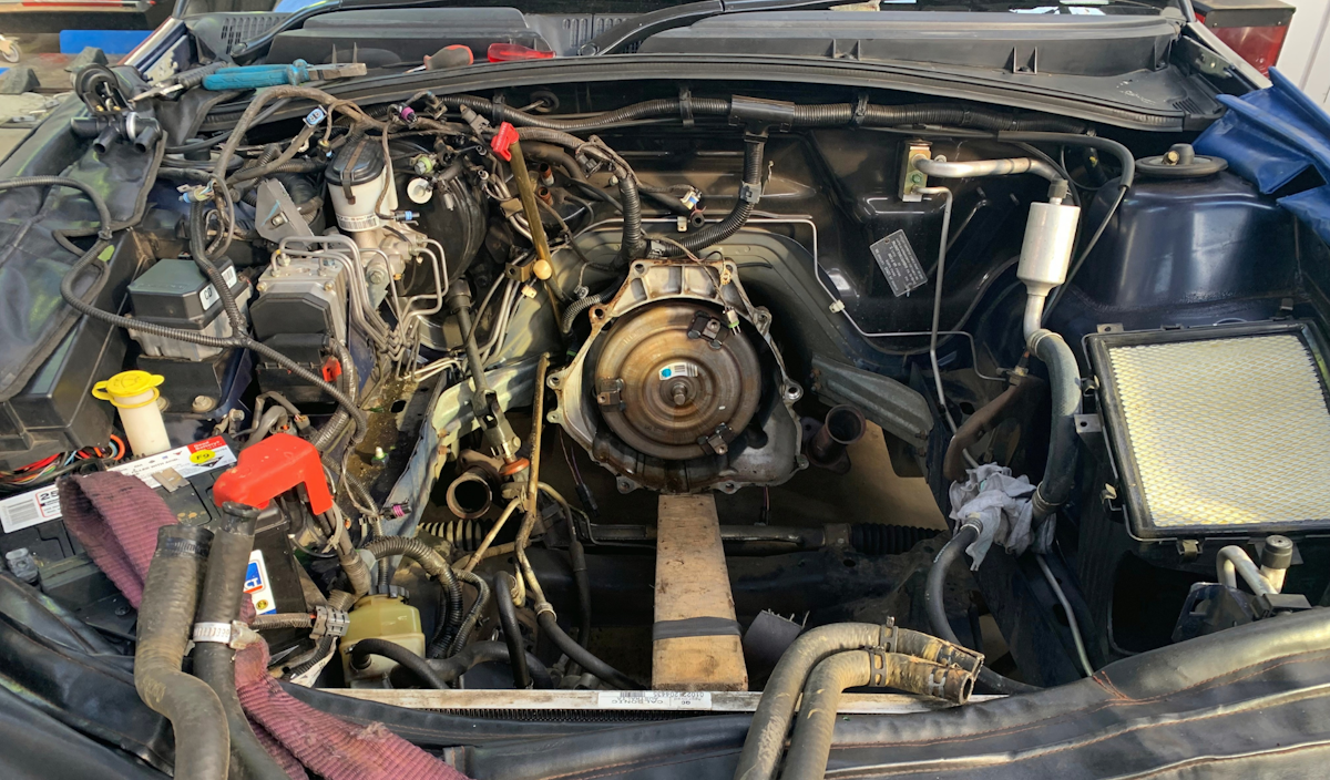 Holden engine bay looking a little bare